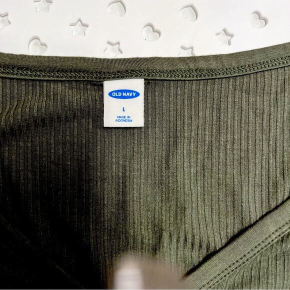 Old Navy long sleeve ribbedl pull over. Women’s. Size large. Olive green. - Picture 5 of 9